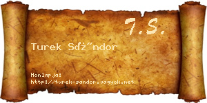 Turek Sándor névjegykártya