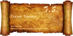 Turek Sándor névjegykártya